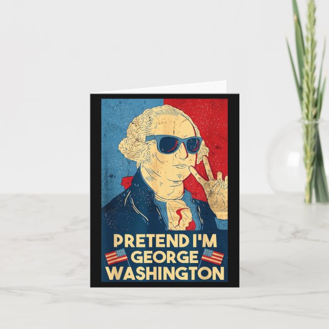 Pretend Founding Father 4th Of July Halloween Card (Front)