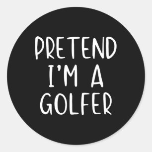 Pretend Golfer Costume Halloween Simple Funny Golf Classic Round Sticker