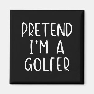 Pretend Golfer Costume Halloween Simple Funny Golf Magnet