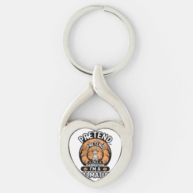 Pretend I’m a Dalmatian Halloween Dog Key Ring (Front)