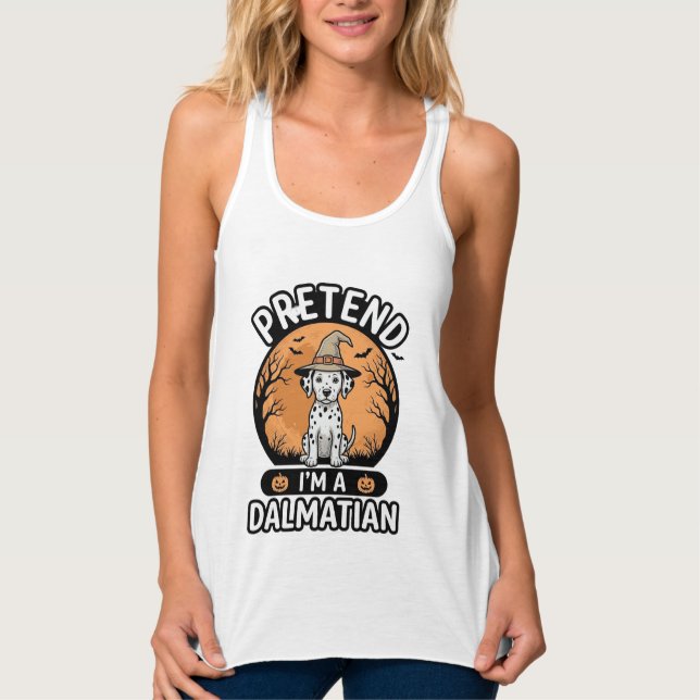 Pretend I’m a Dalmatian Halloween Dog Singlet (Front)