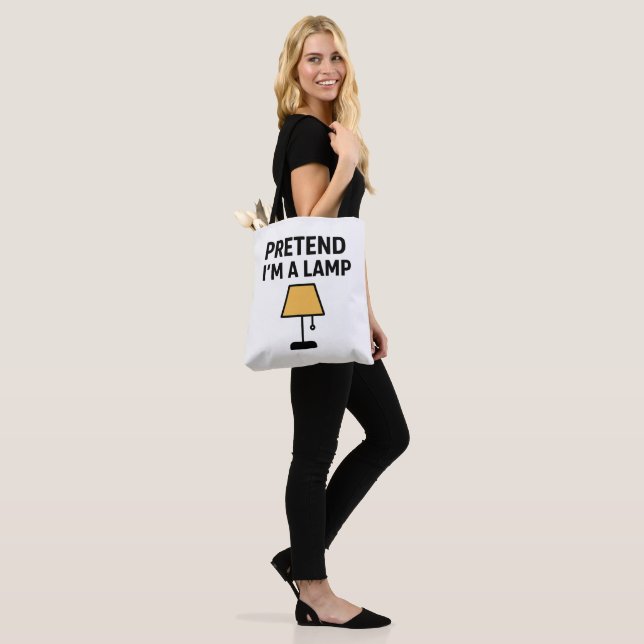 Pretend I’m A Lamp Funny Illustrated Tote Bag (On Model)