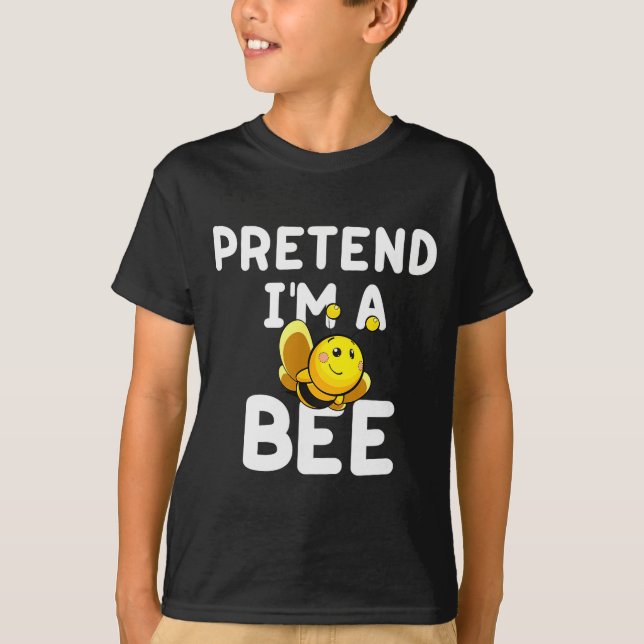 Pretend I'm A Bee Funny Lazy Easy Halloween Costum T-Shirt (Front)
