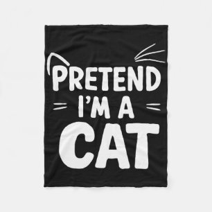Pretend I'm A Black Cat Funny Christmas Fleece Blanket