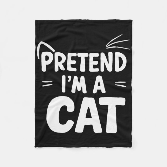 Pretend I'm A Black Cat Funny Christmas  Fleece Blanket (Front)