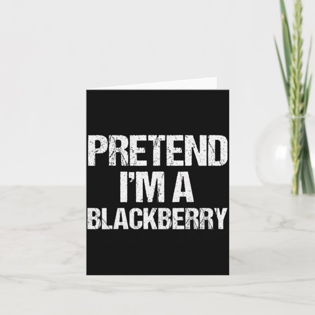 Pretend I'm A Blackberry Funny Lazy Halloween Cost Card (Front)