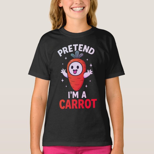 Pretend I'm A Carrot Vegan Halloween carrot ghost  T-Shirt (Front)