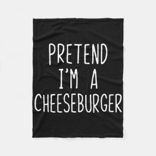 Pretend I'm A Cheeseburger Costume Halloween Lazy  Fleece Blanket