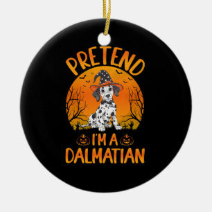 Pretend i'm a Dalmatian Dog Halloween (1) Ceramic Tree Decoration