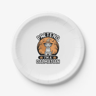 Pretend Im a Dalmatian Halloween Dog Design_1 Paper Plate