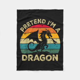 Pretend Im A Dragon Lazy Halloween Costume  Fleece Blanket