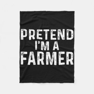 Pretend I'm A Farmer Halloween Costume Fleece Blanket