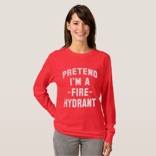 Pretend I'm A Fire Hydrant Funny Halloween T-Shirt