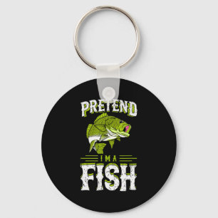 Pretend I'm A Fish B Funny Cute Lazy Halloween Cos Key Ring