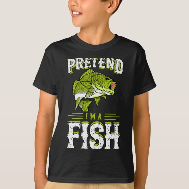 Pretend I'm A Fish B Funny Cute Lazy Halloween Cos T-Shirt (Front)