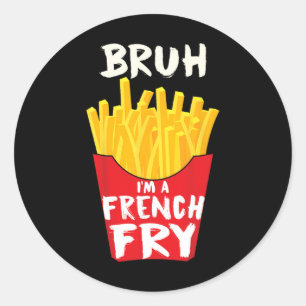 Pretend I'm A French Fry Funny Lazy Halloween Cost Classic Round Sticker