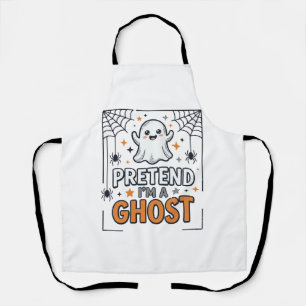 Pretend Im a Ghost Cute Halloween Apron