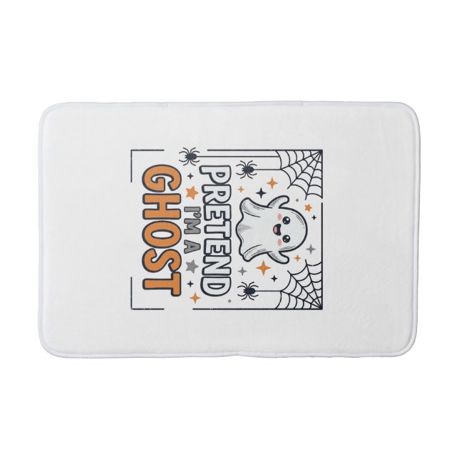 Pretend Im a Ghost Cute Halloween Bath Mat (Front)