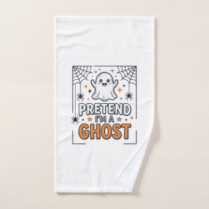 Pretend Im a Ghost Cute Halloween Hand Towel