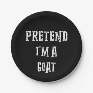 Pretend I'm A Goat Halloween Costume Paper Plate
