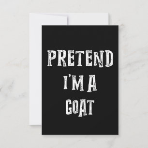 Pretend I'm A Goat Halloween Costume Thank You Card
