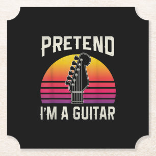 Pretend I'm A Guitar Funny Costume Gift Paper Coaster