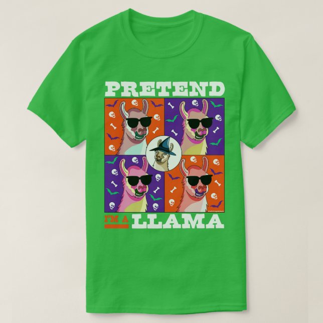 Pretend Im a Llama Halloween Costume Lazy Easy T-Shirt (Design Front)