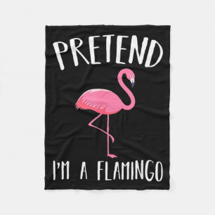 Pretend I'm A Nk Flamingo Funny Halloween Costume  Fleece Blanket