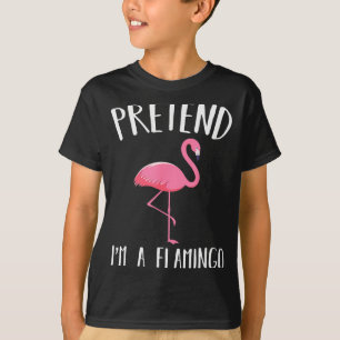 Pretend I'm A Nk Flamingo Funny Halloween Costume T-Shirt