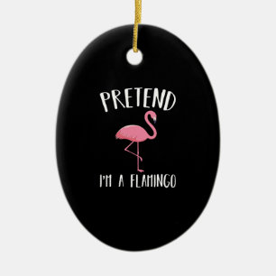 Pretend Im A Pink Flamingo Funny Halloween Costume Ceramic Tree Decoration