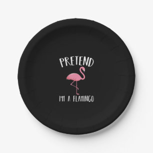 Pretend Im A Pink Flamingo Funny Halloween Costume Paper Plate
