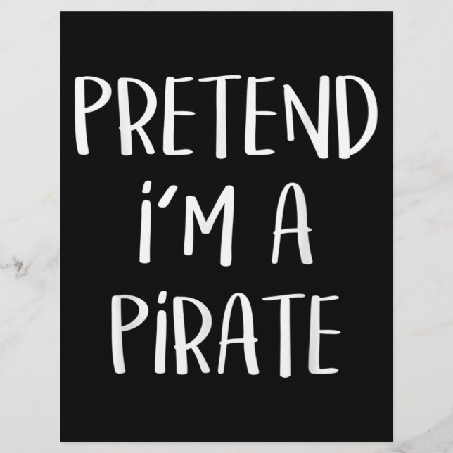 Pretend I'm A Pirate Costume Funny Halloween Custom Letterhead (Front)