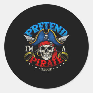 Pretend I'm A Rate Costume Funny Halloween Shirt B Classic Round Sticker