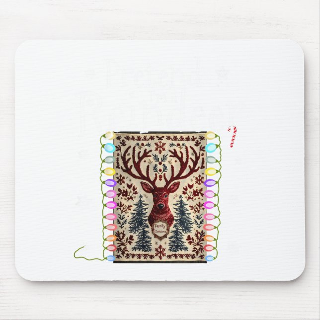 Pretend I'm A Reindeer Funny Deer Xmas Lights Ugly Mouse Pad (Front)
