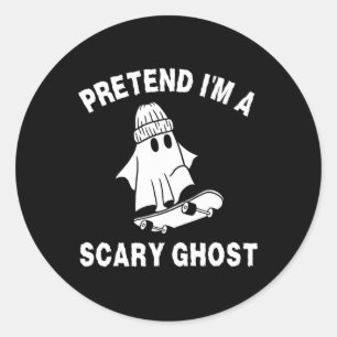 Pretend I'm A Scary Ghost Halloween Costume 2  Classic Round Sticker