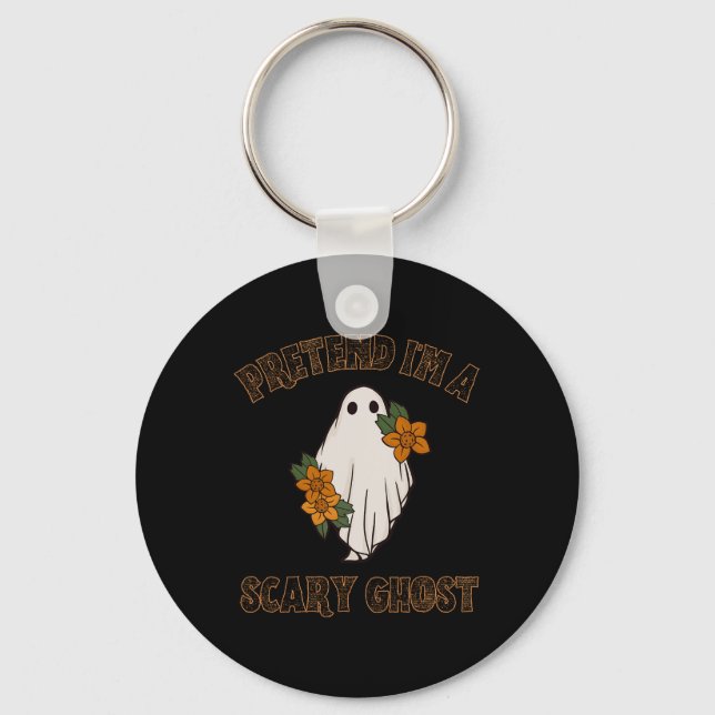 Pretend I'm A Scary Ghost Halloween Costume 3  Key Ring (Front)