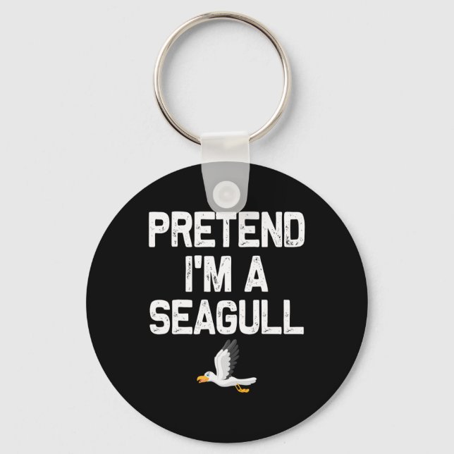 Pretend I'm A Seagull Halloween Costumes  Key Ring (Front)
