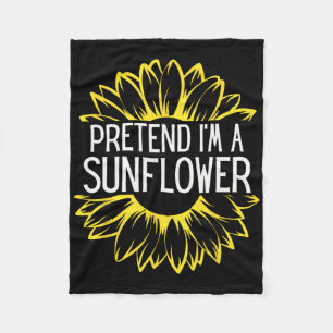 Pretend I'm A Sunflower Easy Halloween Costume  Fleece Blanket