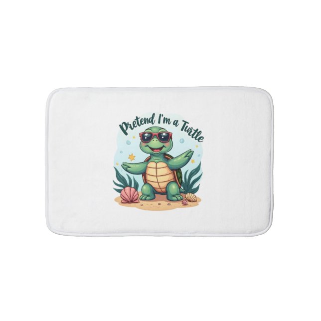 Pretend I'm A Turtle Halloween Party Pretend I'm A Bath Mat (Front)