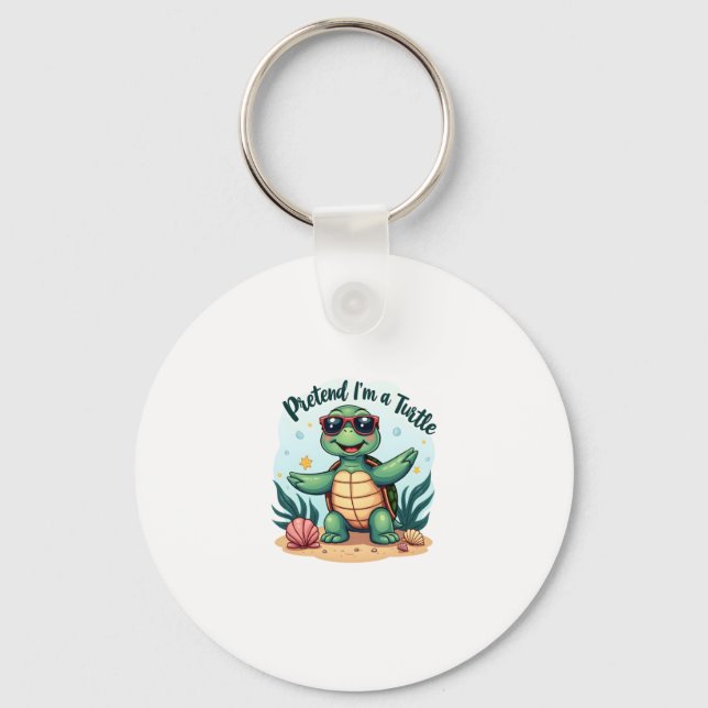 Pretend I'm A Turtle Halloween Party Pretend I'm A Key Ring (Front)