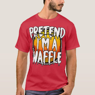 Pretend Im A Waffle Funny Lazy Halloween Costume L T-Shirt
