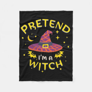 Pretend I'm A Witch Ghost Halloween Costume  Fleece Blanket