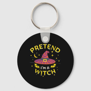 Pretend I'm A Witch Ghost Halloween Costume  Key Ring