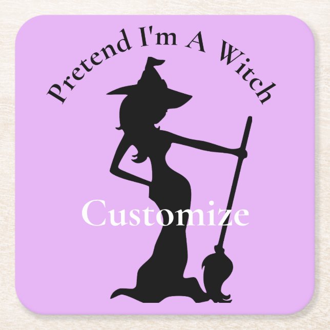 Pretend I'm A Witch Thunder_Cove Square Paper Coaster (Front)