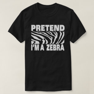 Pretend I'm A Zebra Funny Easy Halloween Costume T-Shirt