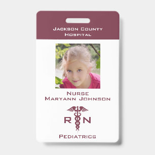 Pretend Nurse Play Badge for Kids Personalised ID Badge