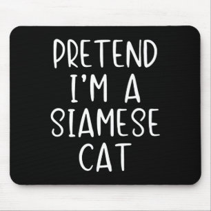 Pretend Siamese Cat Costume Halloween Lazy Easy Mouse Pad
