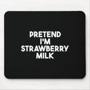 Pretend Strawberry Milk Funny Lazy Halloween Mouse Pad