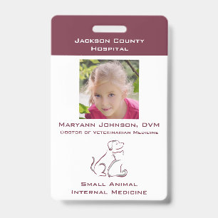 Pretend Vet Play Badge for Kids Personalised ID Badge