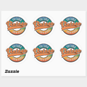 Pretoria south africa vintage logo classic round sticker
